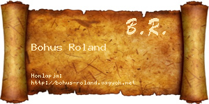 Bohus Roland névjegykártya